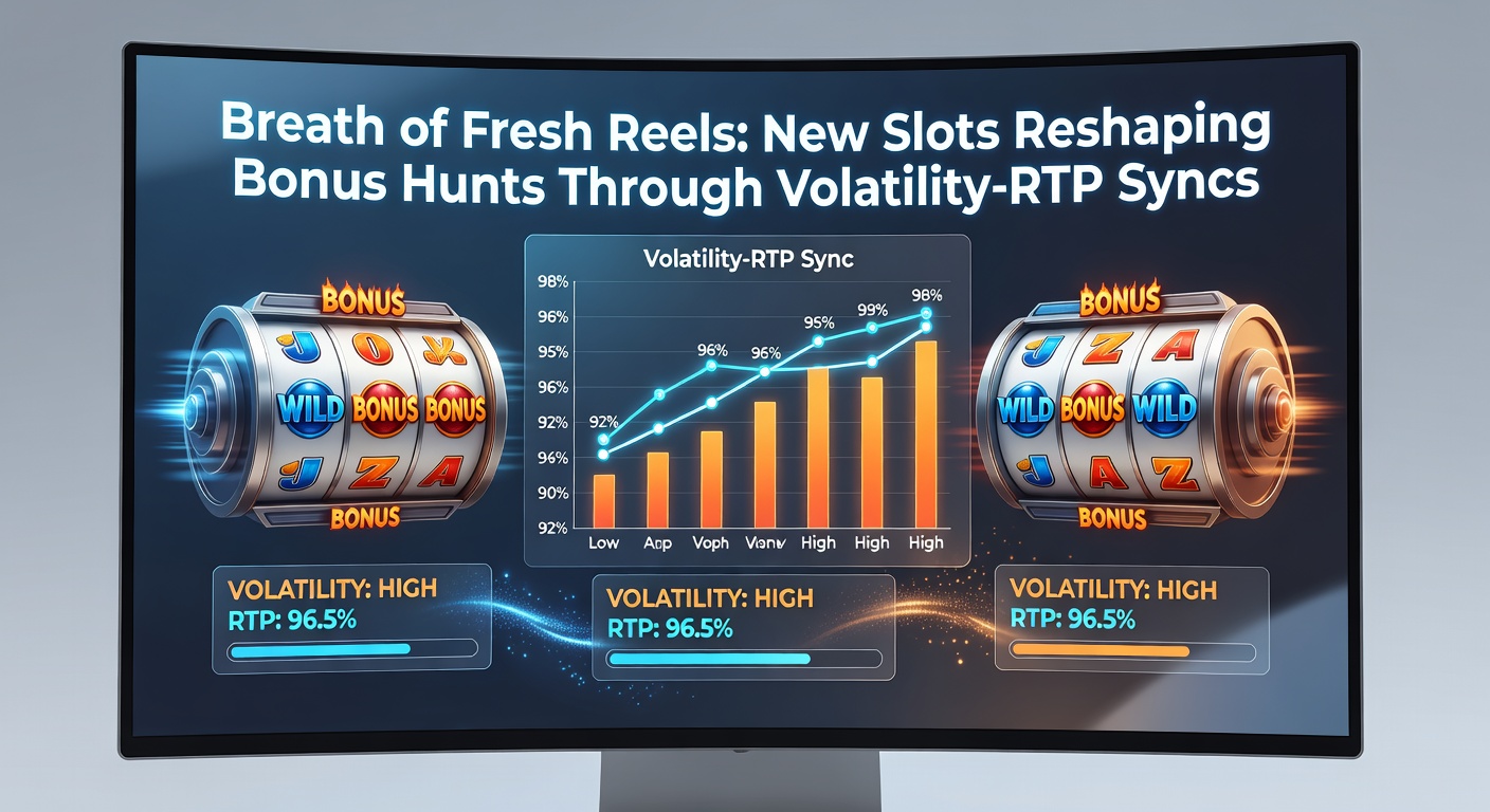 Vibrant slot reels spinning with bonus symbols exploding in sync, highlighting volatility-RTP balance in action