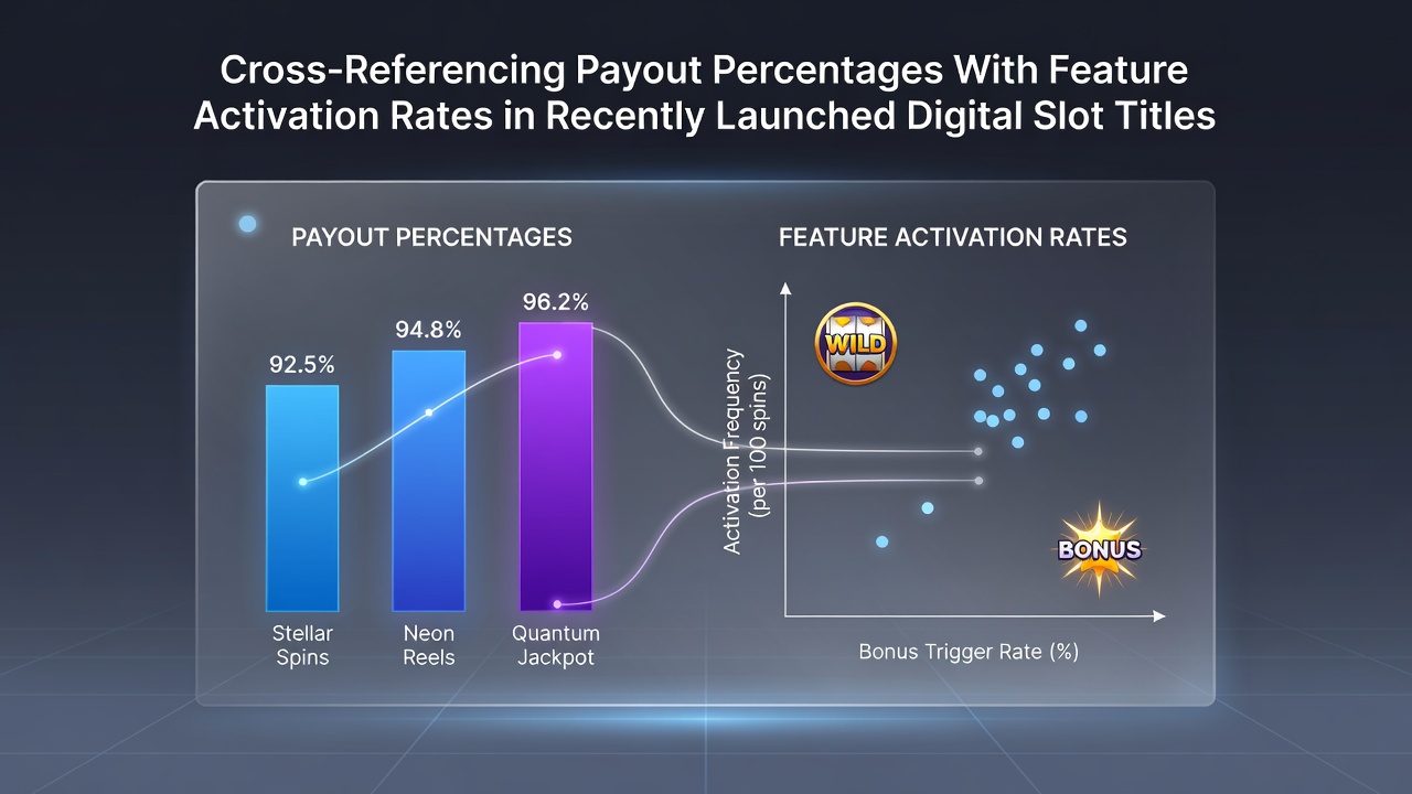 Analysis of payout percentages and feature activation rates in new digital slots displayed on multiple screens