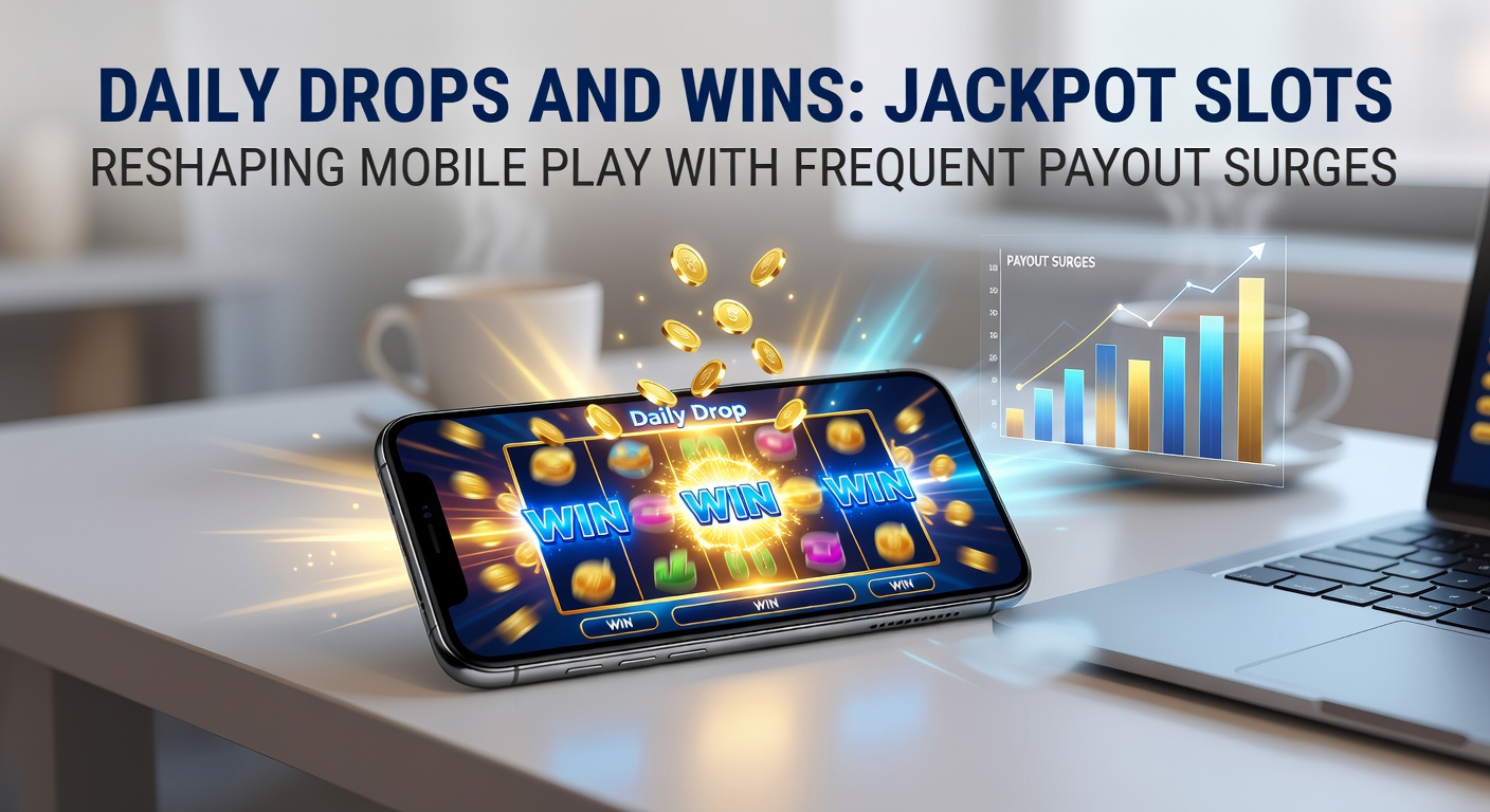 Dynamic mobile slot interface displaying a jackpot drop notification amid colorful reels and surging payout counters