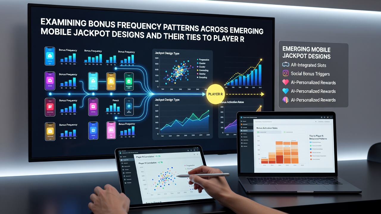 Analytics dashboard displaying bonus frequency charts alongside player retention curves for mobile jackpot games