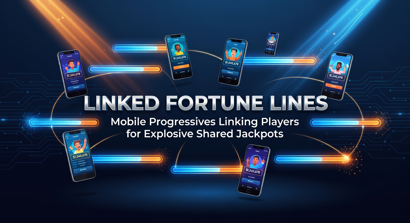 Group of diverse mobile users celebrating a shared progressive jackpot win, with exploding coin animations linking their screens