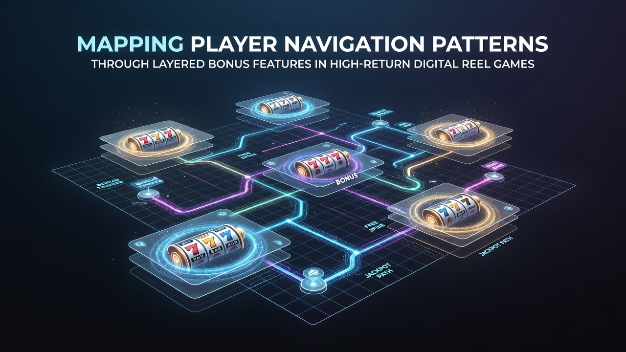 Diagram showing player navigation paths across multiple bonus layers in high-RTP digital slot games
