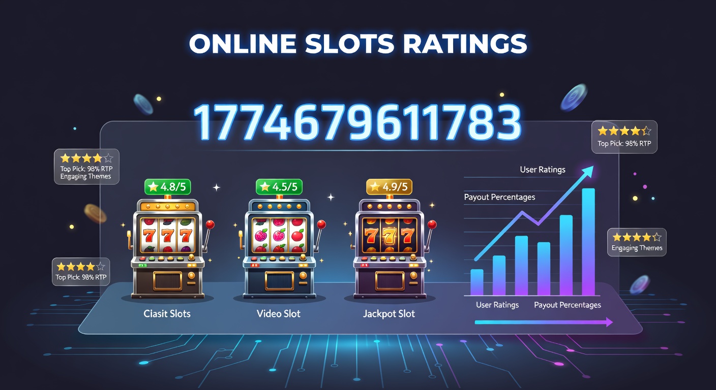 Digital dashboard displaying colorful slot machine ratings with graphs showing RTP percentages and volatility levels