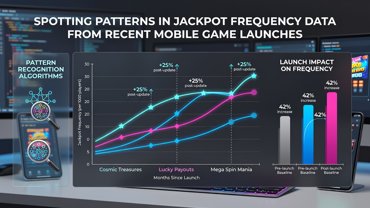 Visual representation of jackpot frequency data patterns from mobile game launches