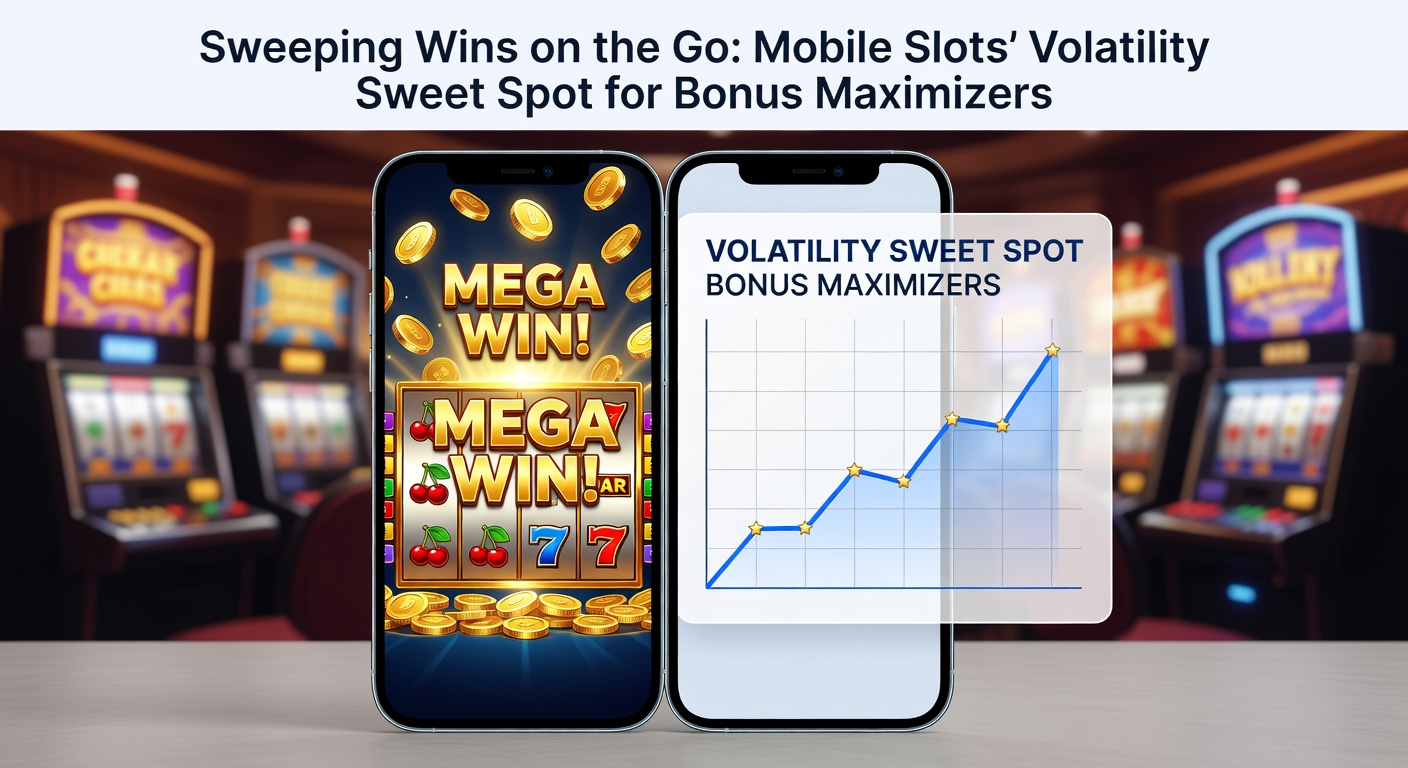 Vibrant mobile slot screen showing cascading reels and bonus triggers in action, highlighting medium volatility gameplay