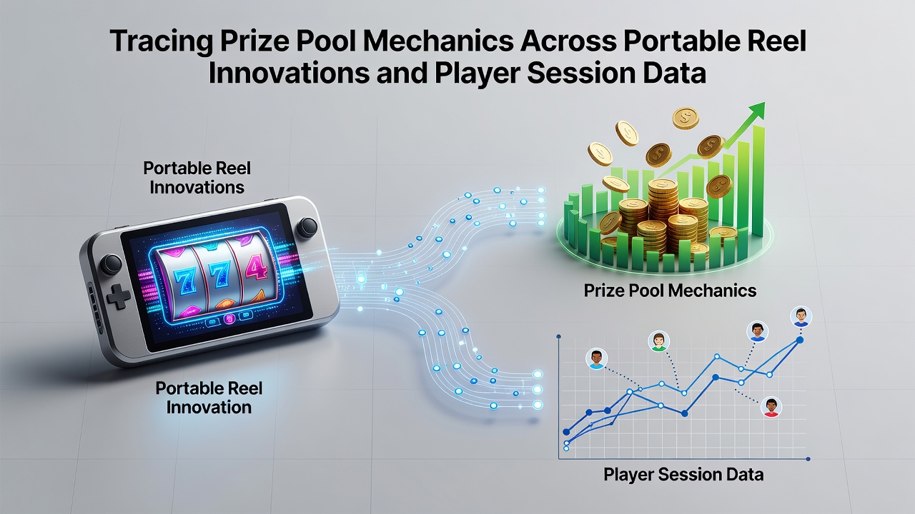 Mobile slot interface displaying prize pool indicators and reel configurations on a portable device
