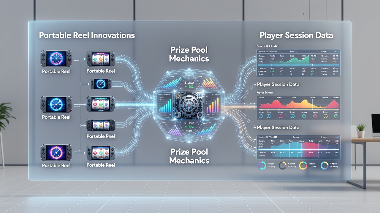 Analytics dashboard showing player session trends linked to prize pool growth metrics