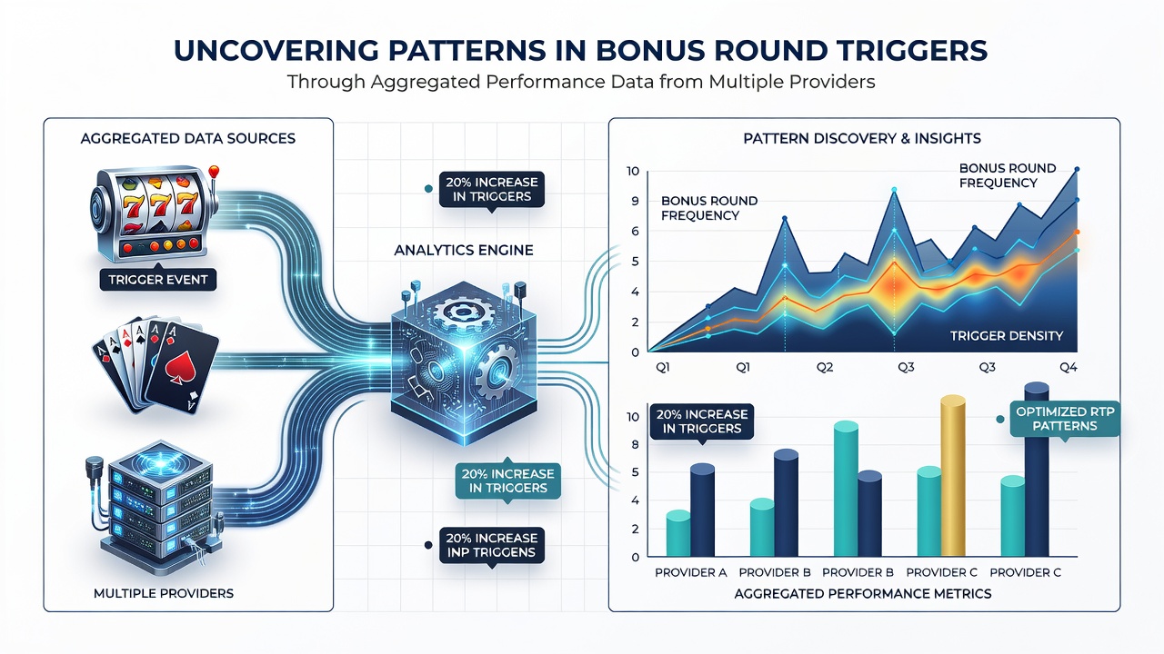 Detailed graphs comparing bonus round activation intervals and payout distributions from different slot providers