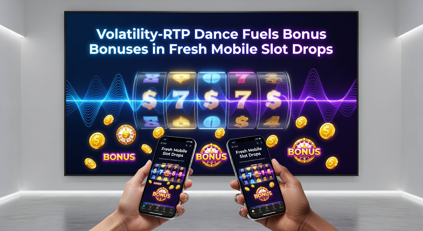 Close-up of a mobile slot bonus wheel spinning with volatility meters and RTP percentages overlaid, illustrating peak payout moments