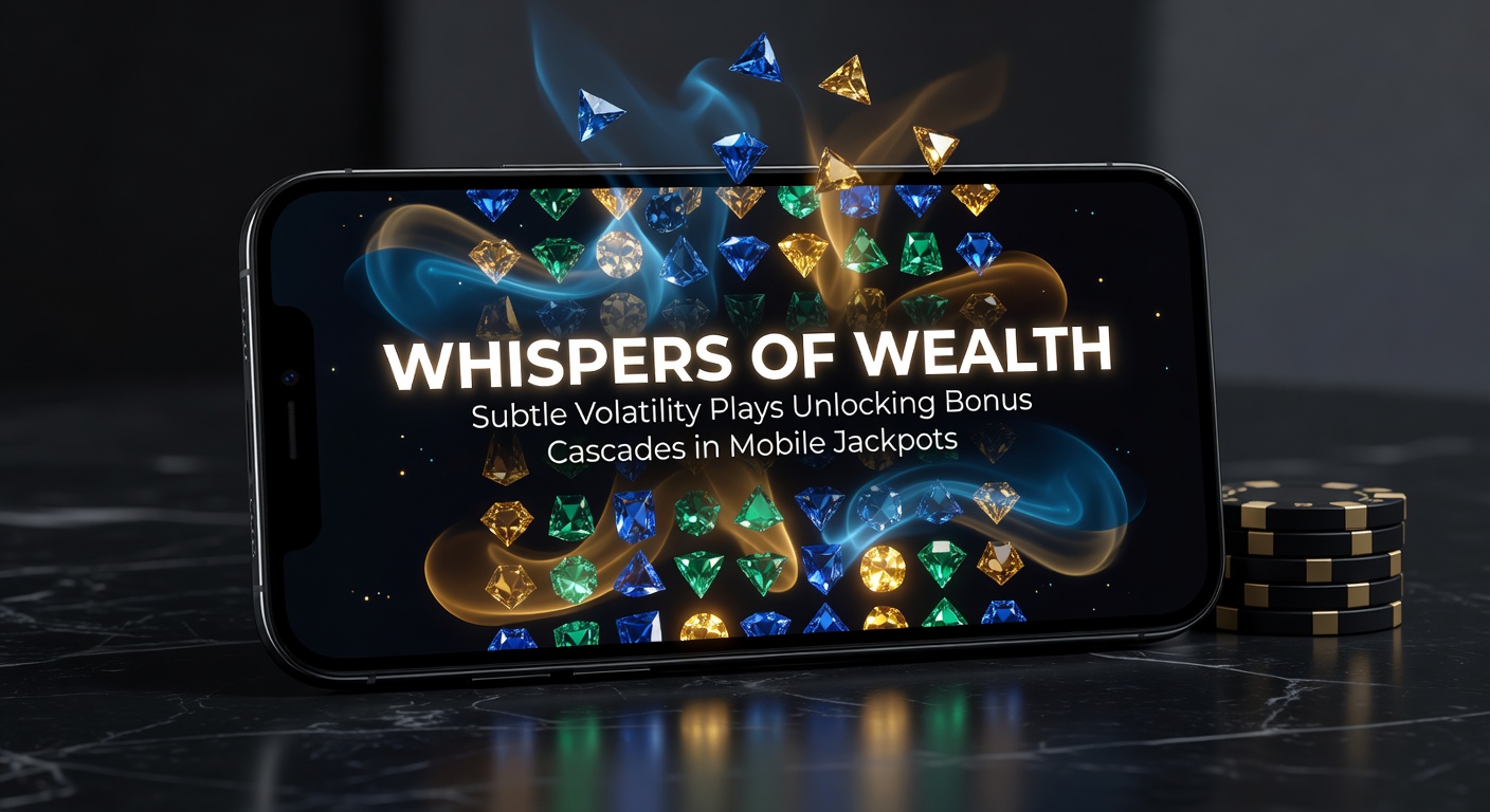 Mobile slot screen showing cascading symbols and building jackpot meter during a subtle volatility bonus round
