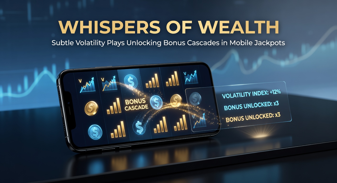 Close-up of a mobile jackpot cascade sequence with glowing symbols tumbling and bonus meters filling subtly